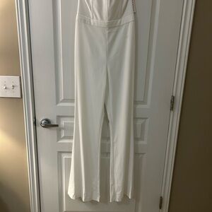 Alice + Olivia White Wide Leg Jumpsuit , strapless.